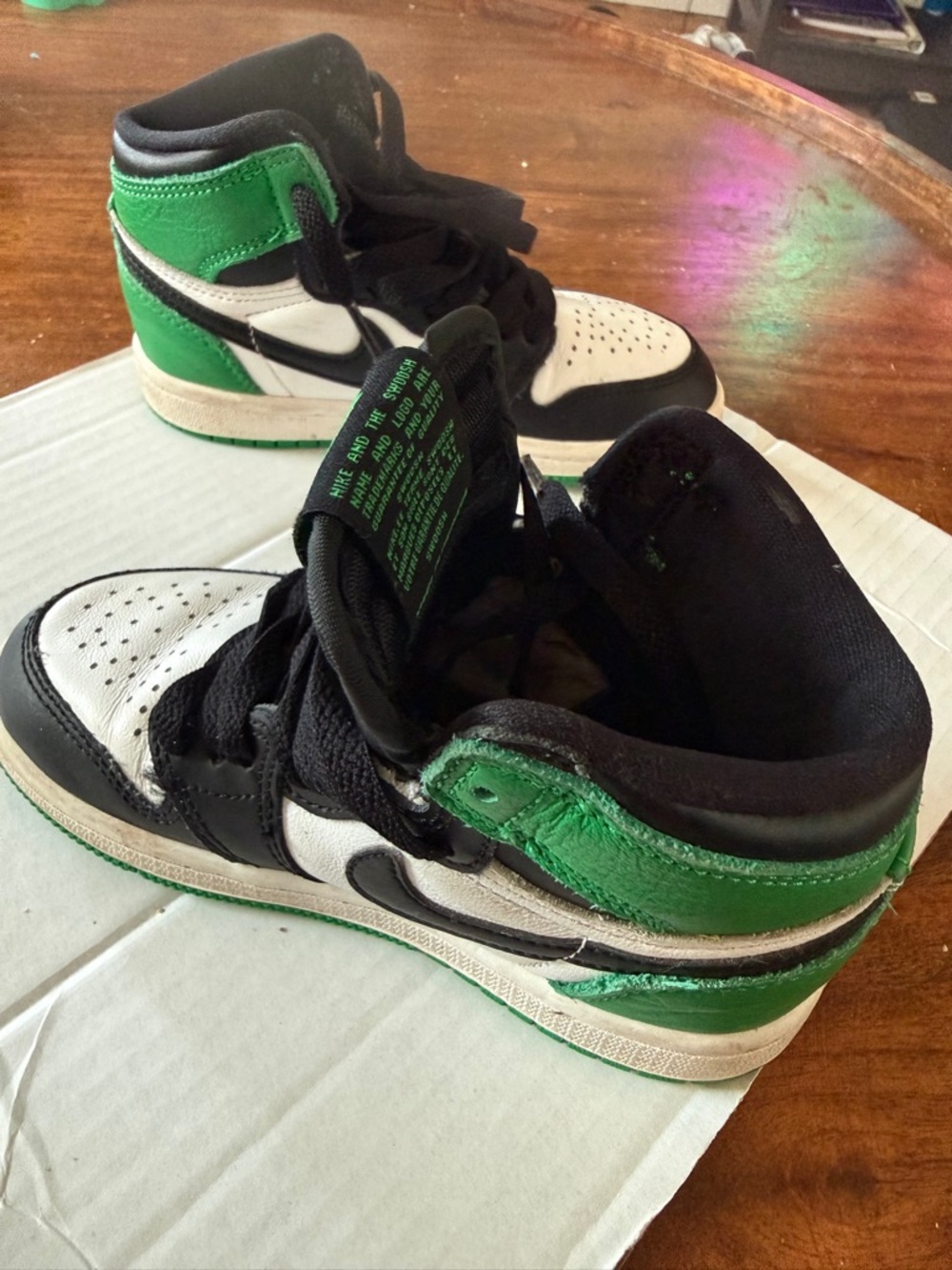 Kids Green & White Jordan 1’s